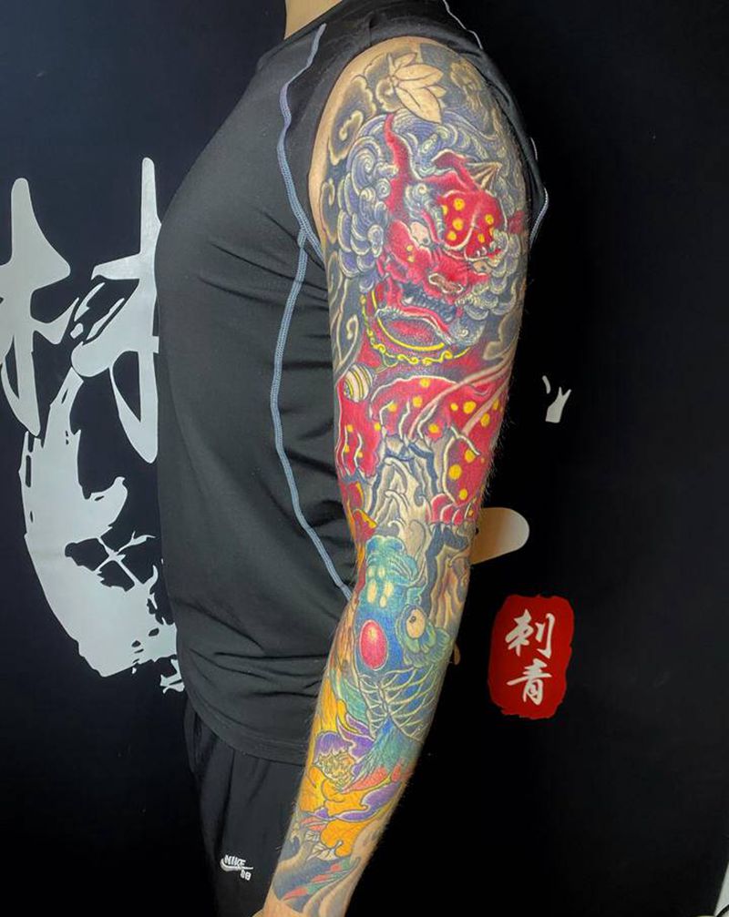 花臂纹身图片_新传统纹身图案