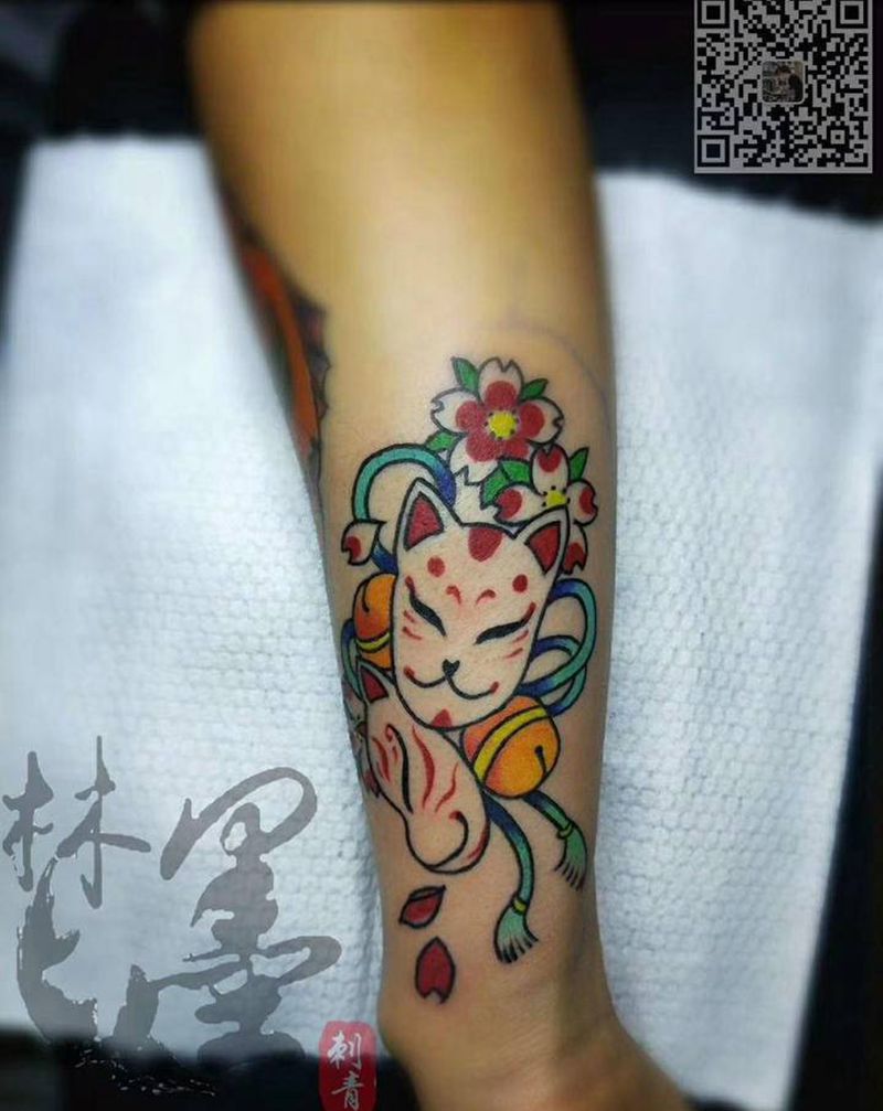 猫纹身图片_小清新纹身图案