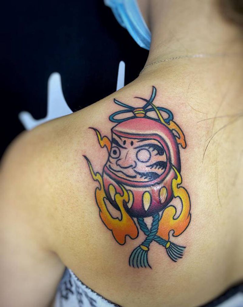 原创达摩蛋纹身图片_新传统纹身图案