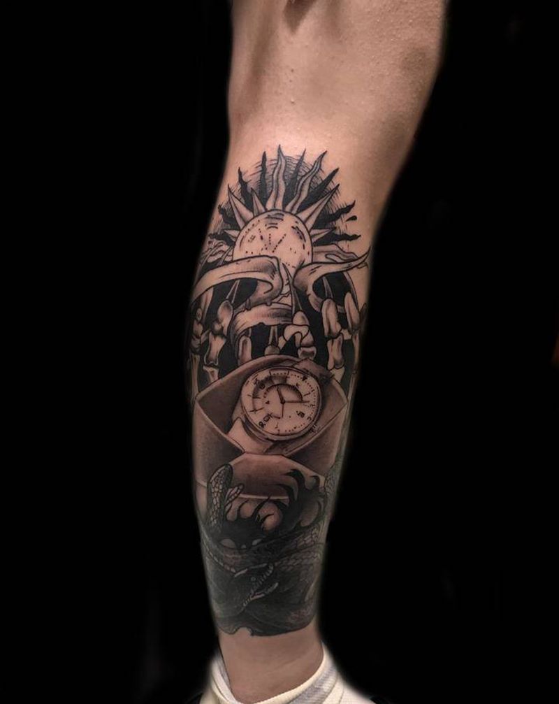 遮盖纹身图片_腿部纹身图案