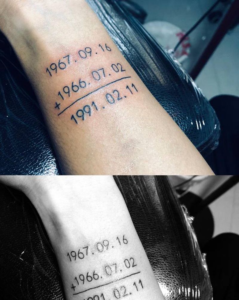 生日纹身图片_手臂生日  数字纹身图案
