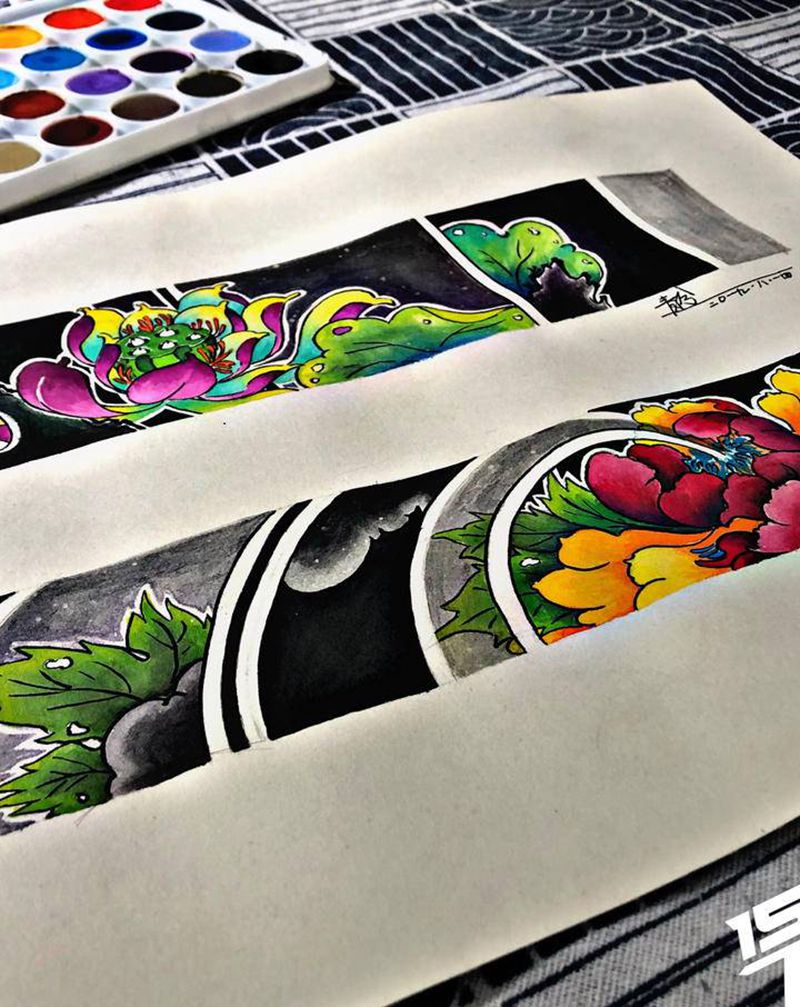 臂环，脚环。纹身图片_手臂腿部新传统纹身图案