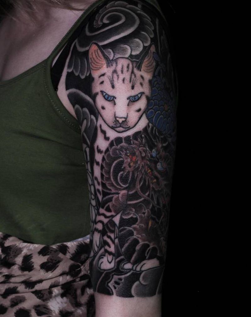 茉莉纹身图片_手臂老传统纹身图案