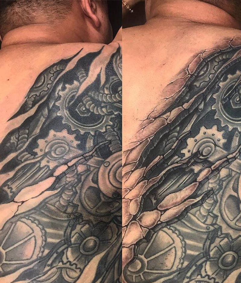 整修纹身图片_背部纹身图案