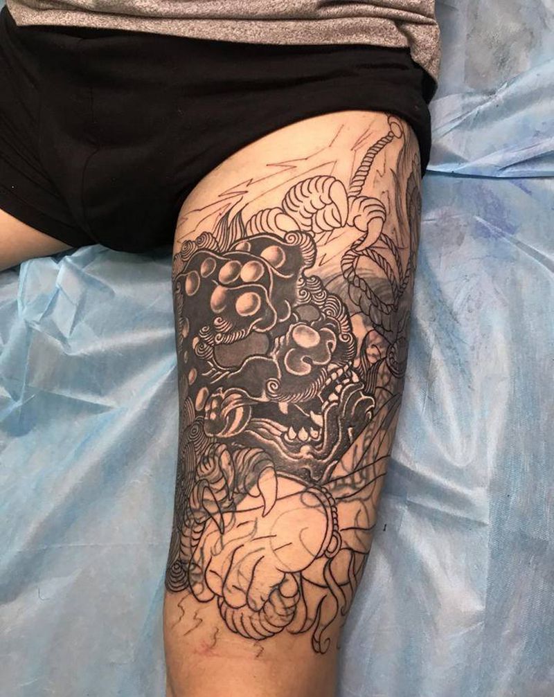 蓋圖纹身图片_腿部纹身图案