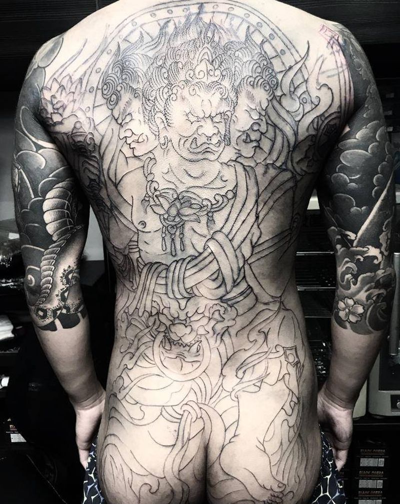 修羅纹身图片_背部纹身图案