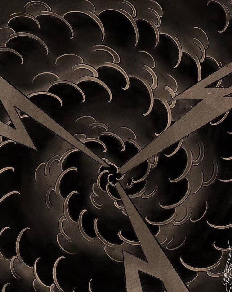 漩涡纹身图片_老传统纹身图案