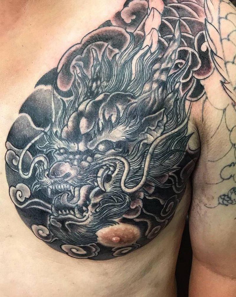 蓋圖纹身图片_胸部纹身图案