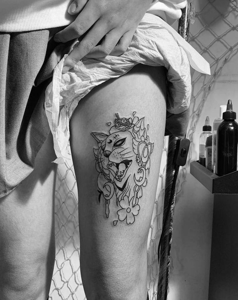 我也不知道是啥纹身图片_腿部纹身图案