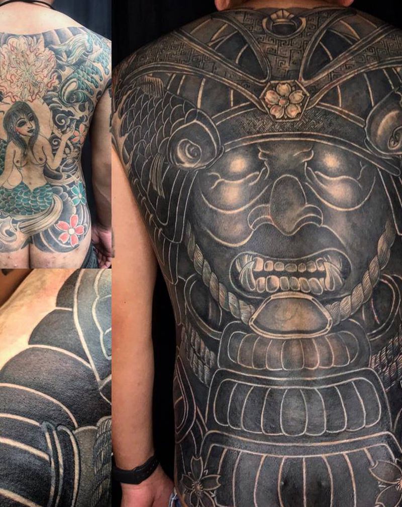 #暴力革命 #日本武士 #蓋圖纹身图片_背部纹身图案