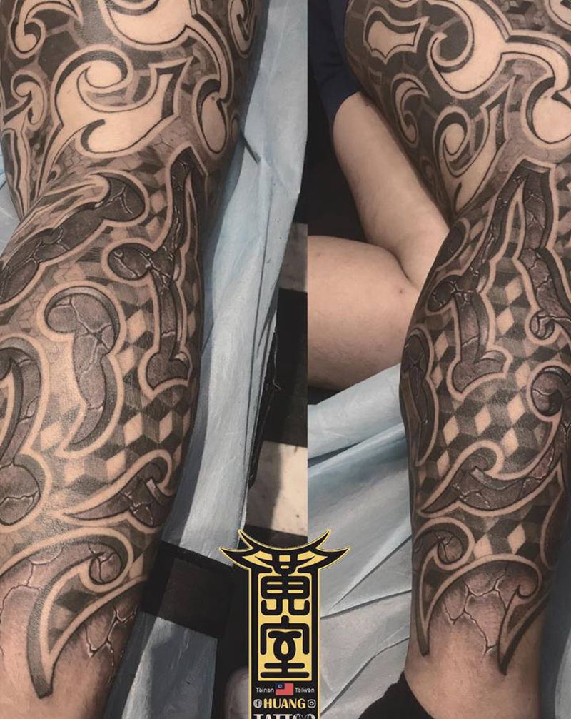 #龜裂 #暴力系 #圖騰 #纹身图片_脚部纹身图案