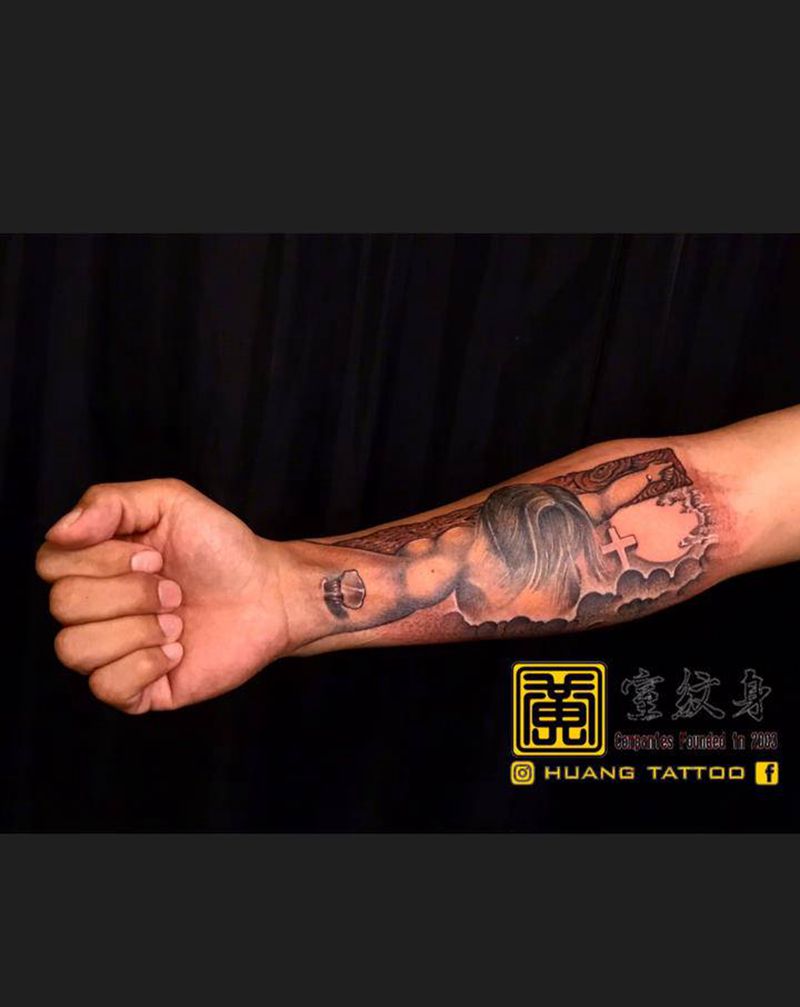 #耶穌 #錯覺藝術  #完成品纹身图片_手部纹身图案