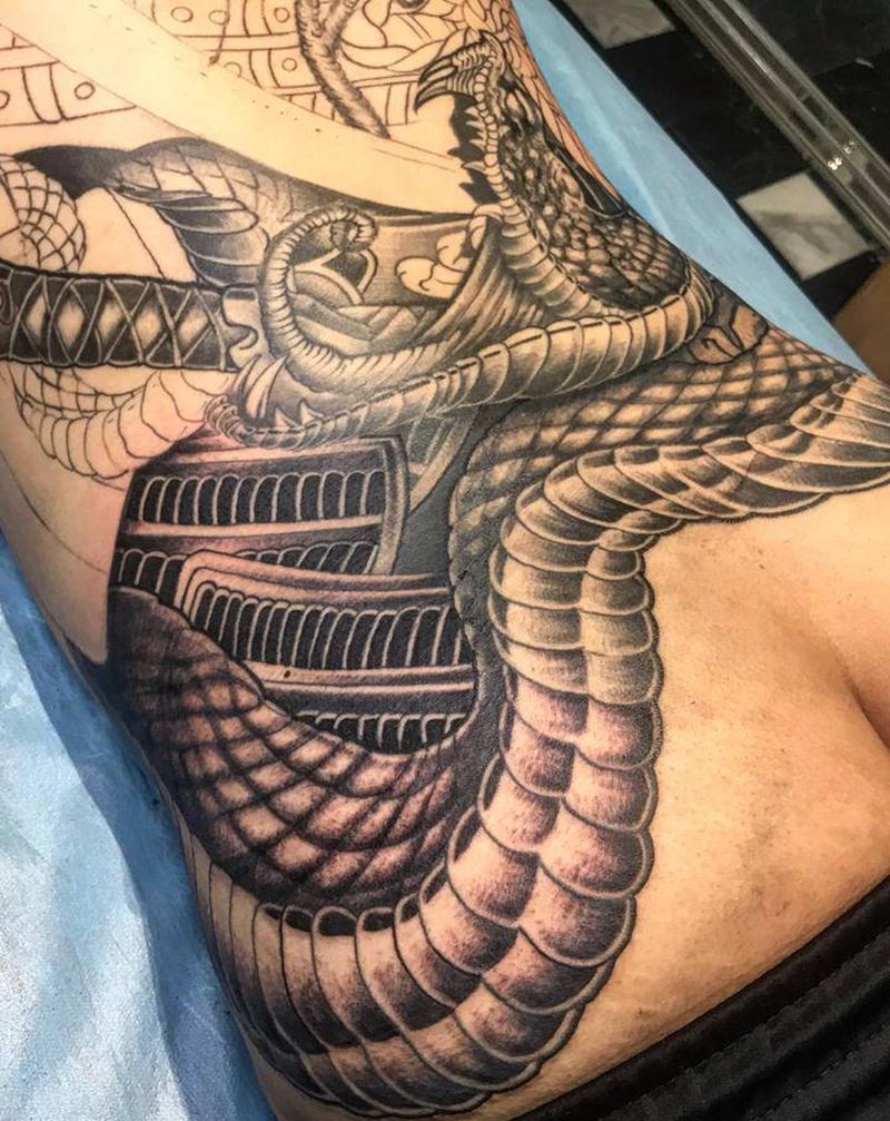 #蛇腹ファイル #打霧 #待纹身图片_背部纹身图案