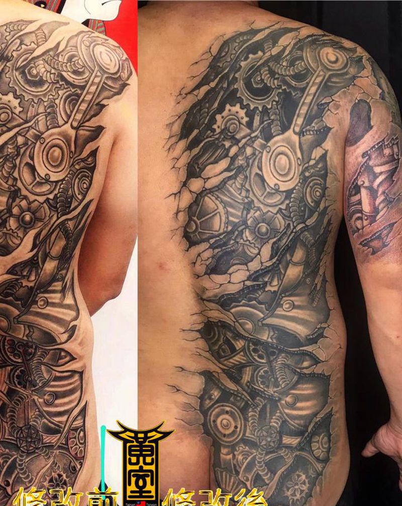 #整形 #暴力美學  #完成品纹身图片_背部纹身图案