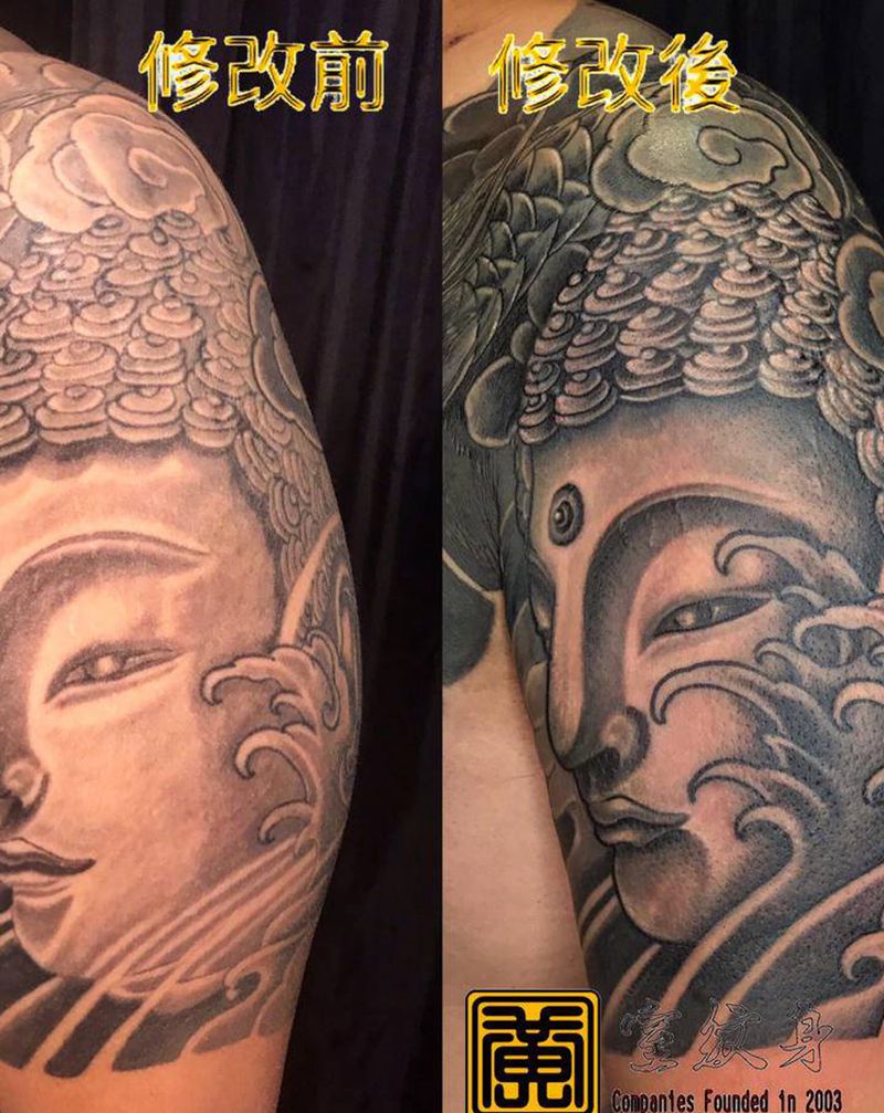 #整修 #美容 #佛首 #完成纹身图片_手部手臂纹身图案