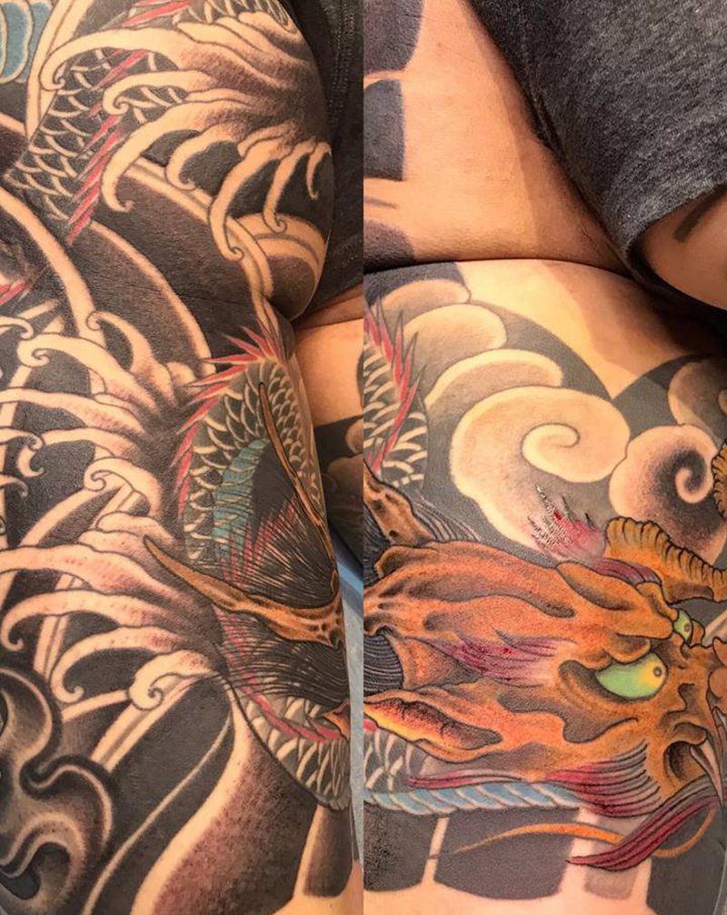 這位客人真的給我有嚇到 他本身纹身图片_脚部纹身图案