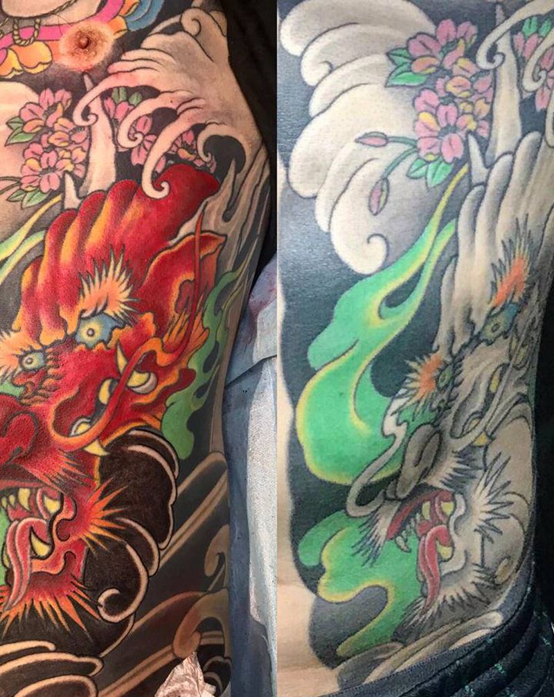 #整修 #上彩色 #舊圖非本店纹身图片_腹部纹身图案