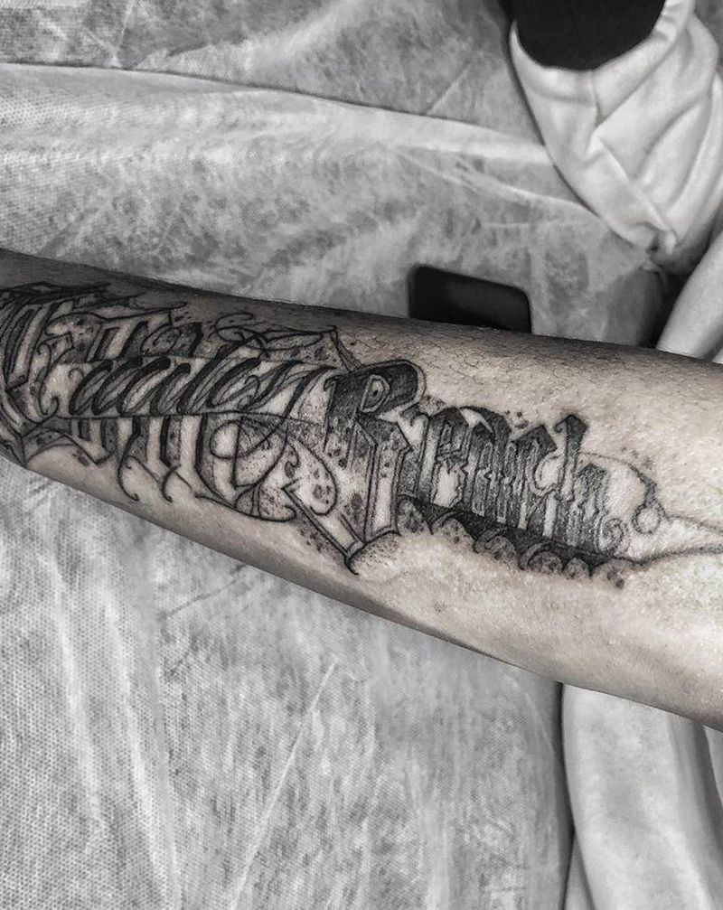 花体字纹身图片_花体字纹身图案