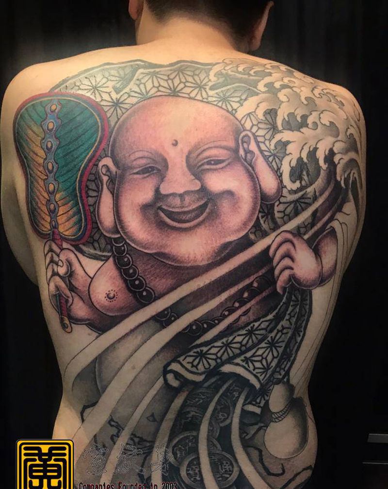 #開心佛 #全背刺青紋身 #纹身图片_背部纹身图案