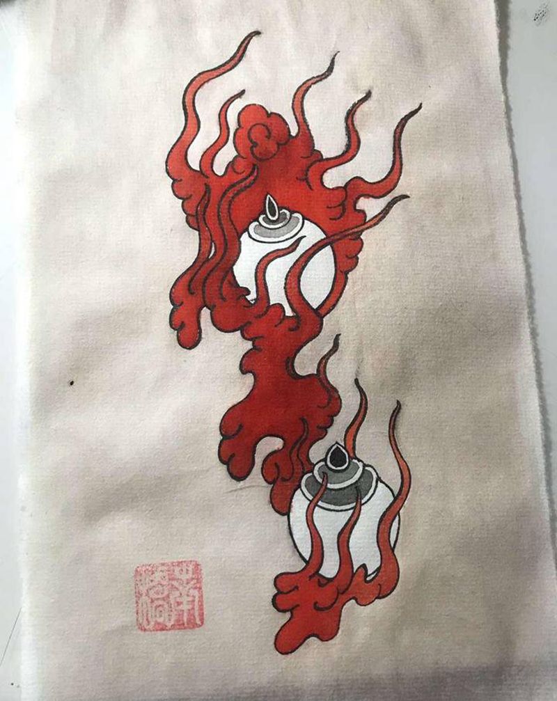 摩尼珠纹身图片_老传统纹身图案