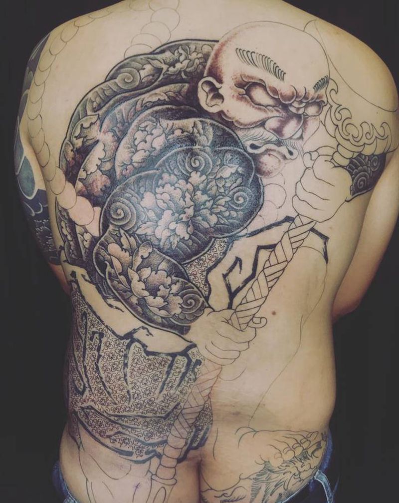 #魯智深 #打霧 #全背纹身纹身图片_背部纹身图案