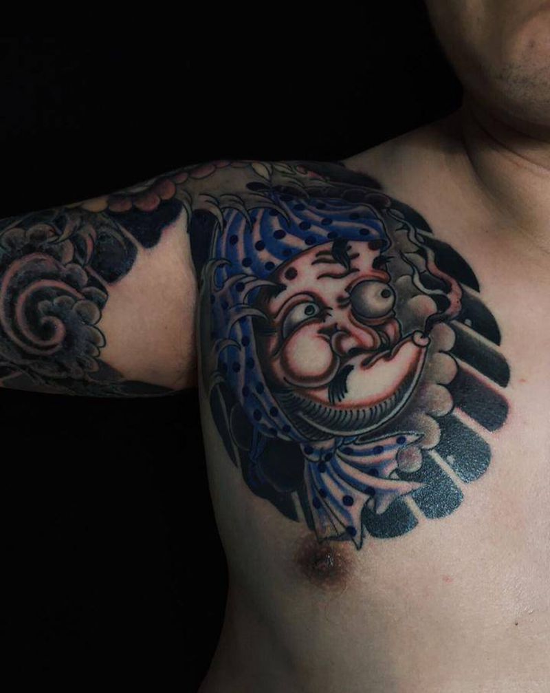 两个半甲(半成品)纹身图片_手臂纹身图案