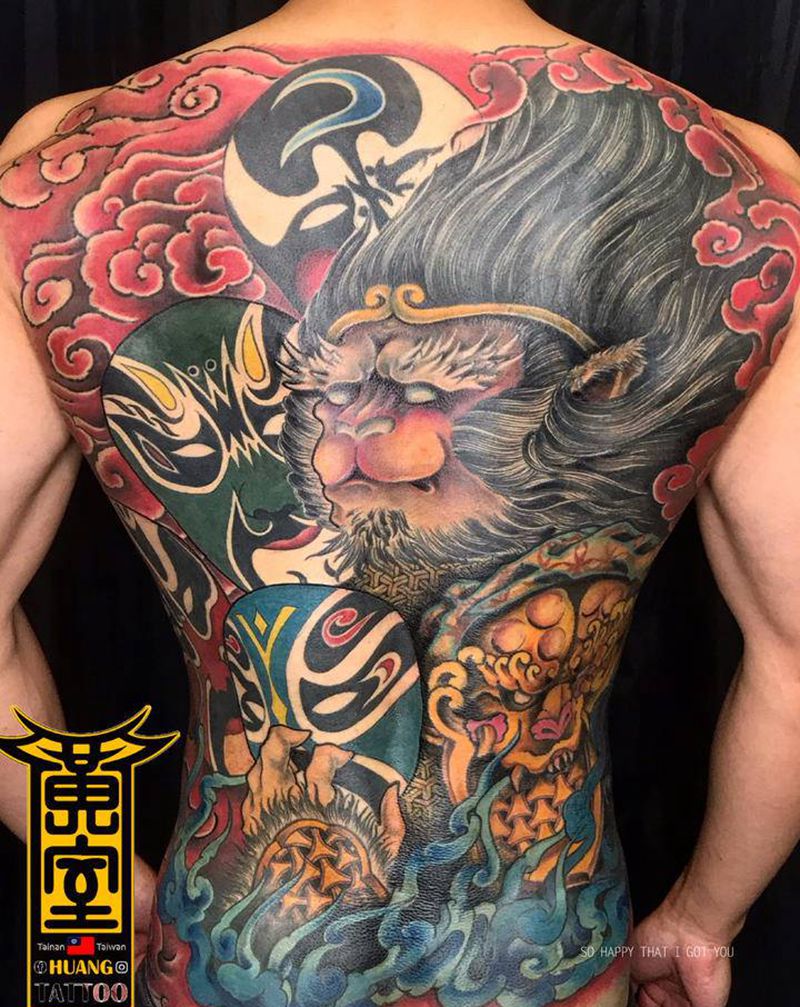 #完成品 #齊天大聖 #人生如纹身图片_背部纹身图案