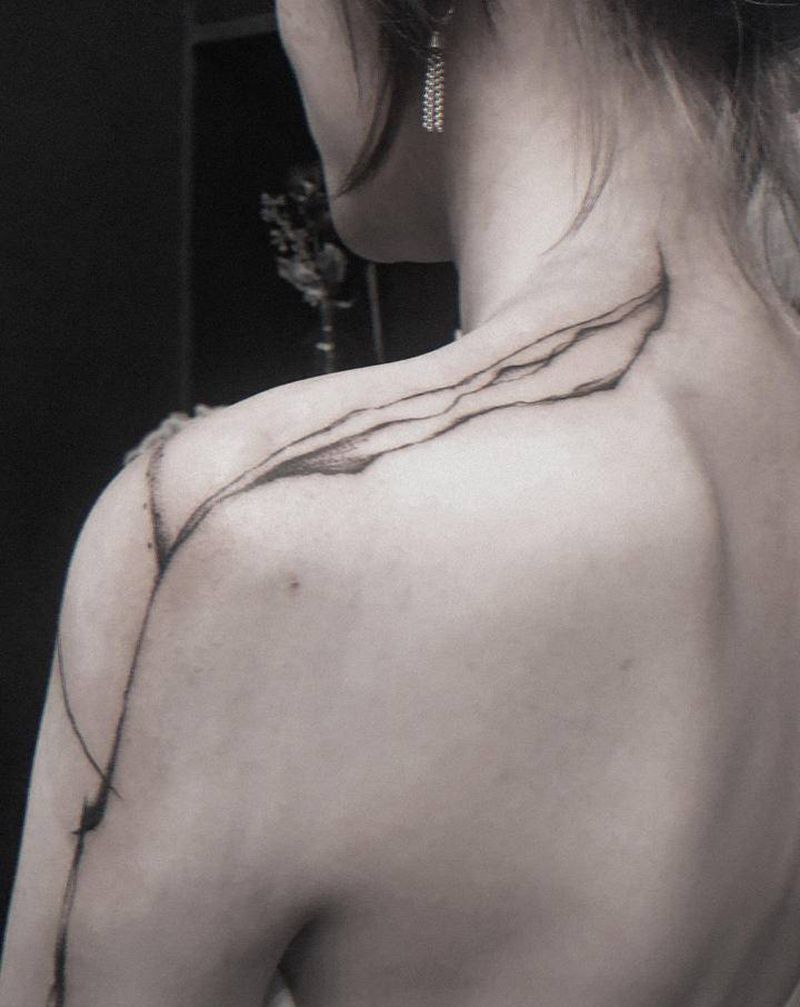 线条纹身图片_手臂纹身图案