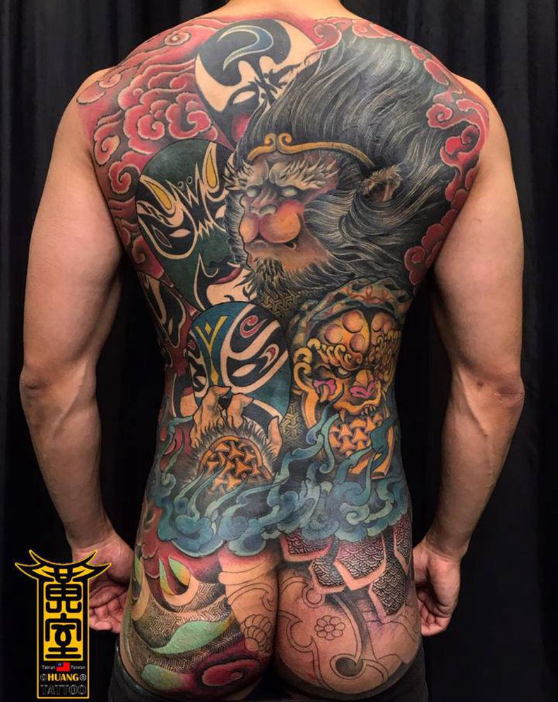 《黃室紋身》今日工時： #齊天纹身图片_背部纹身图案