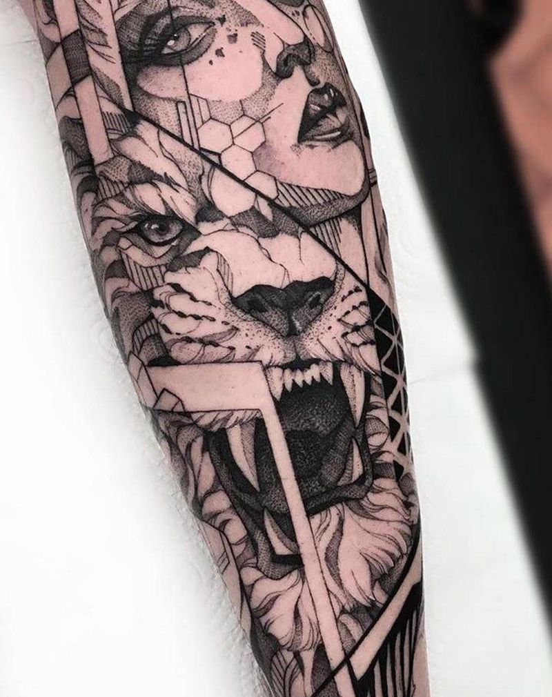 多面纹身图片_手臂纹身图案