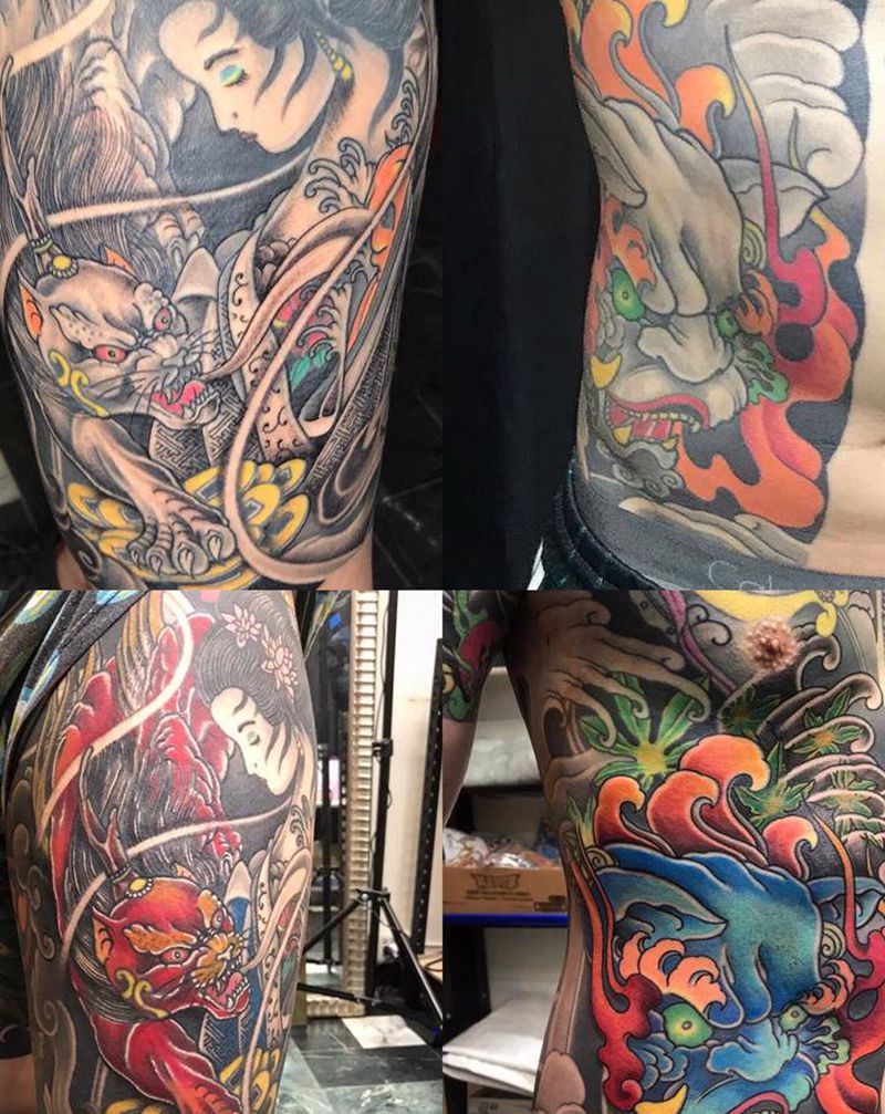 《黃室紋身》今日工時： #整修纹身图片_腹部纹身图案