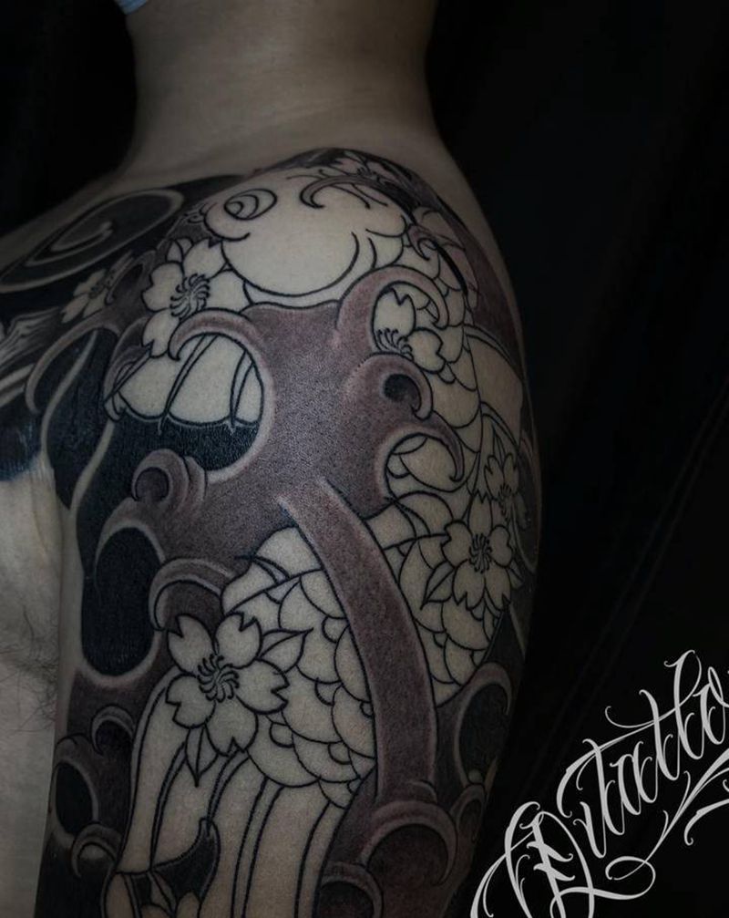 背景纹身图片_老传统纹身图案