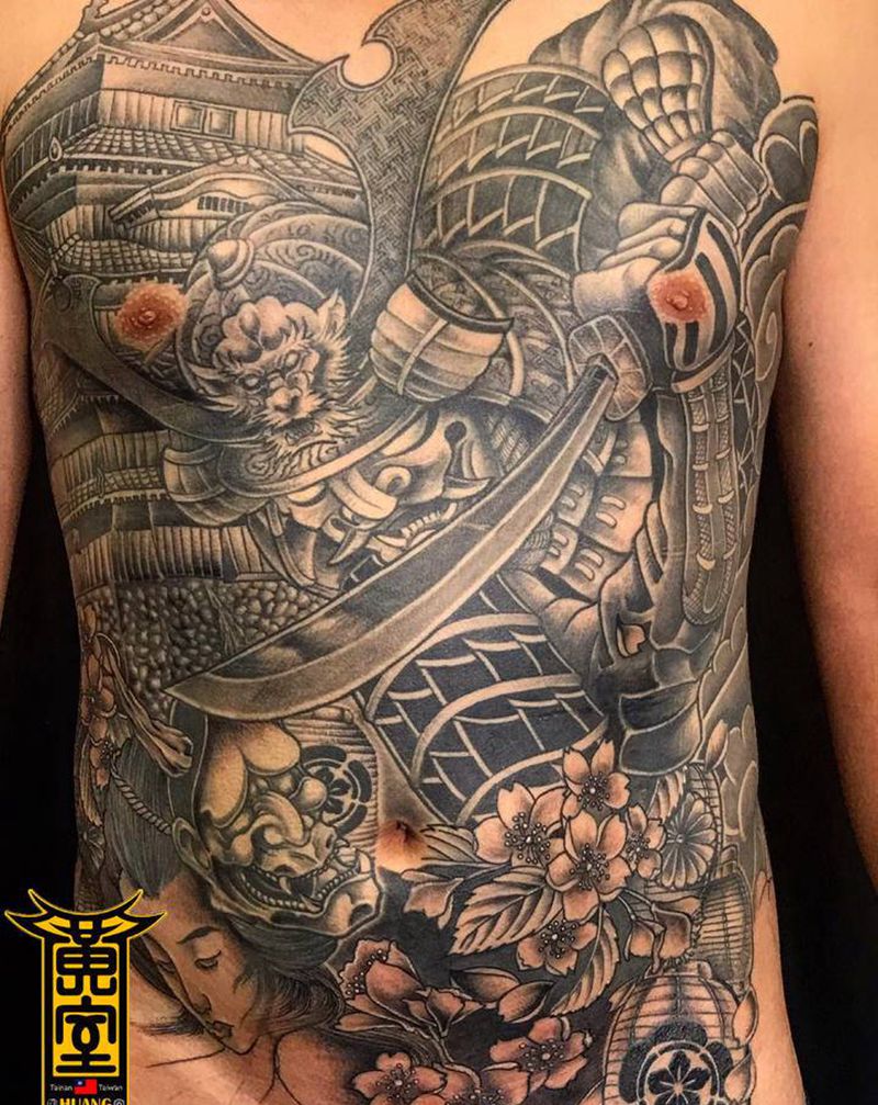 《黃室紋身》今日工時： #95纹身图片_腹部纹身图案