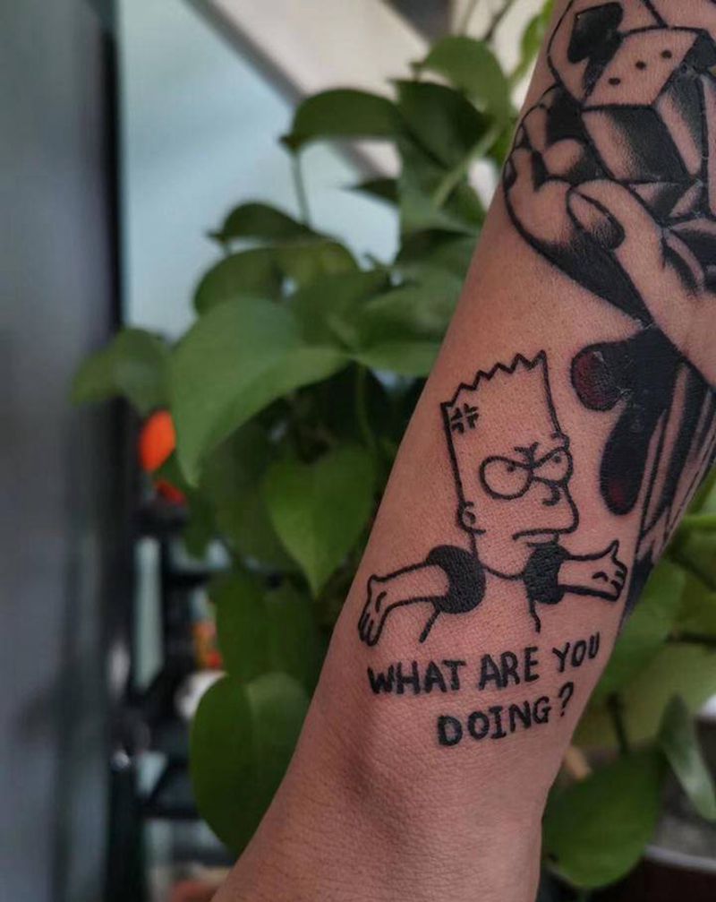 Simpson纹身图片_手臂Old School纹身图案