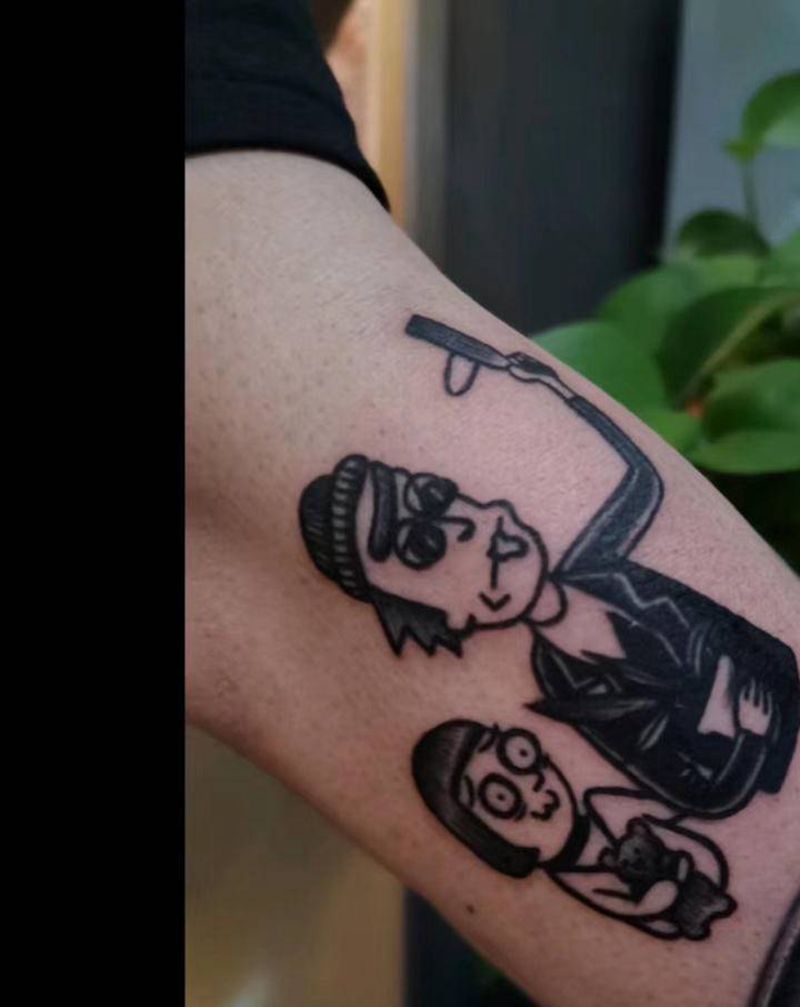 Rick&Morty纹身图片_手臂Old School纹身图案