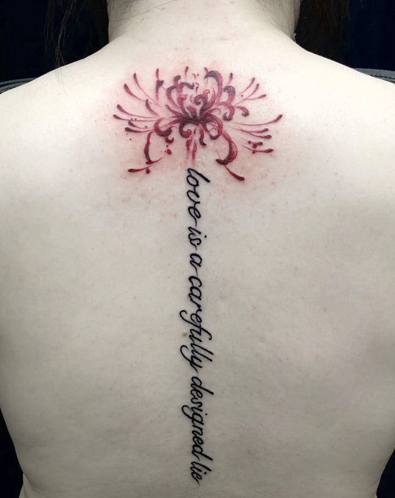 彼岸花纹身图片_背部纹身图案