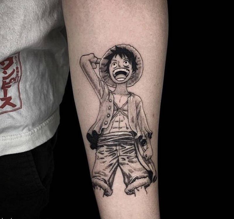 路飞纹身图片_手臂纹身图案