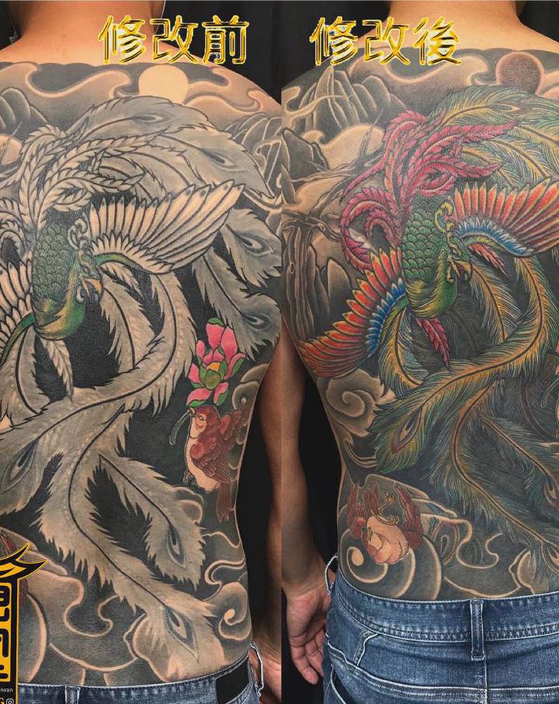 《黃室紋身》 #舊圖修整纹身图片_背部纹身图案