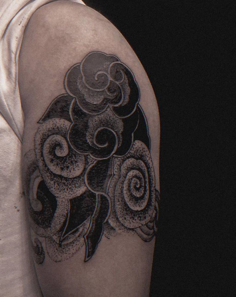 浪遮盖纹身纹身图片_手臂纹身图案