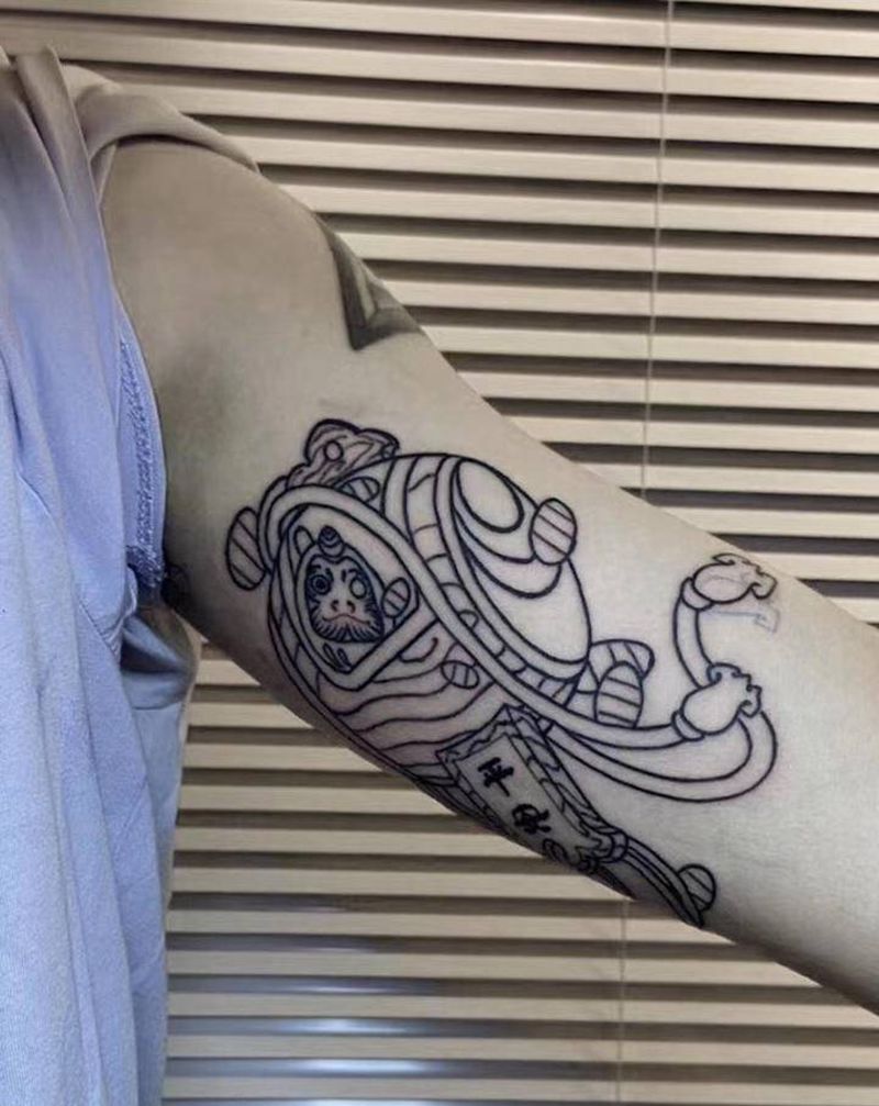 福锤纹身图片_老传统纹身图案