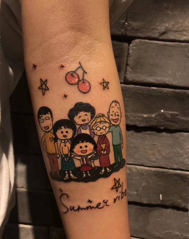 小丸子纹身图片_手臂纹身图案