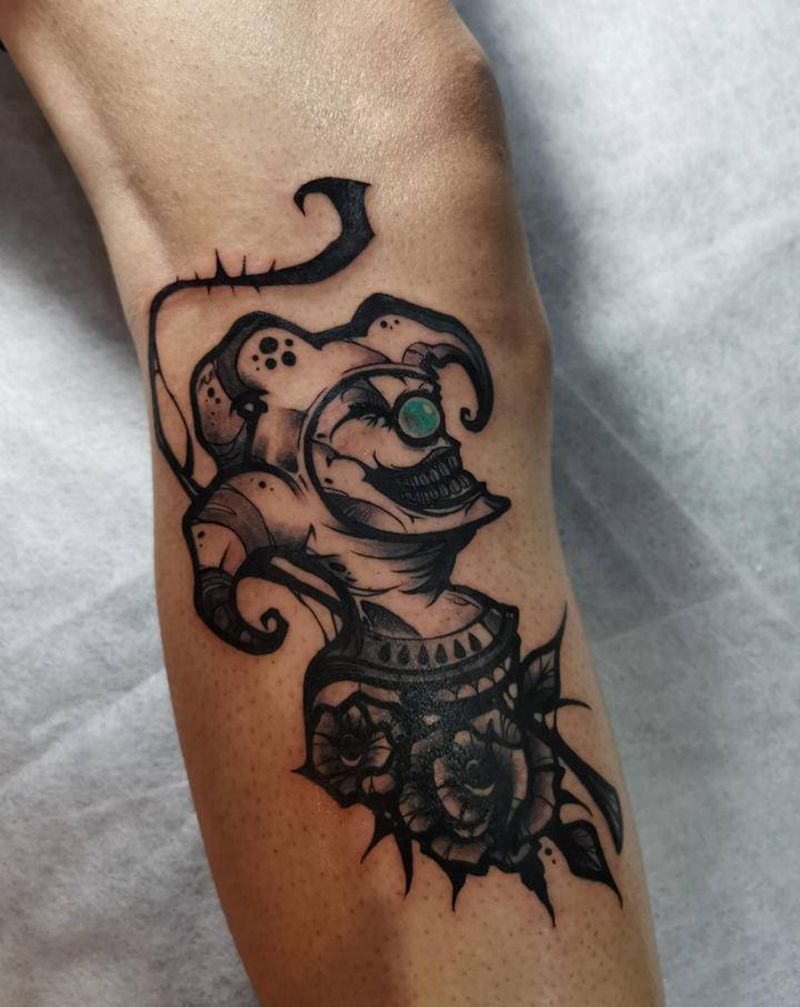 Joker纹身图片_腿部Old School纹身图案