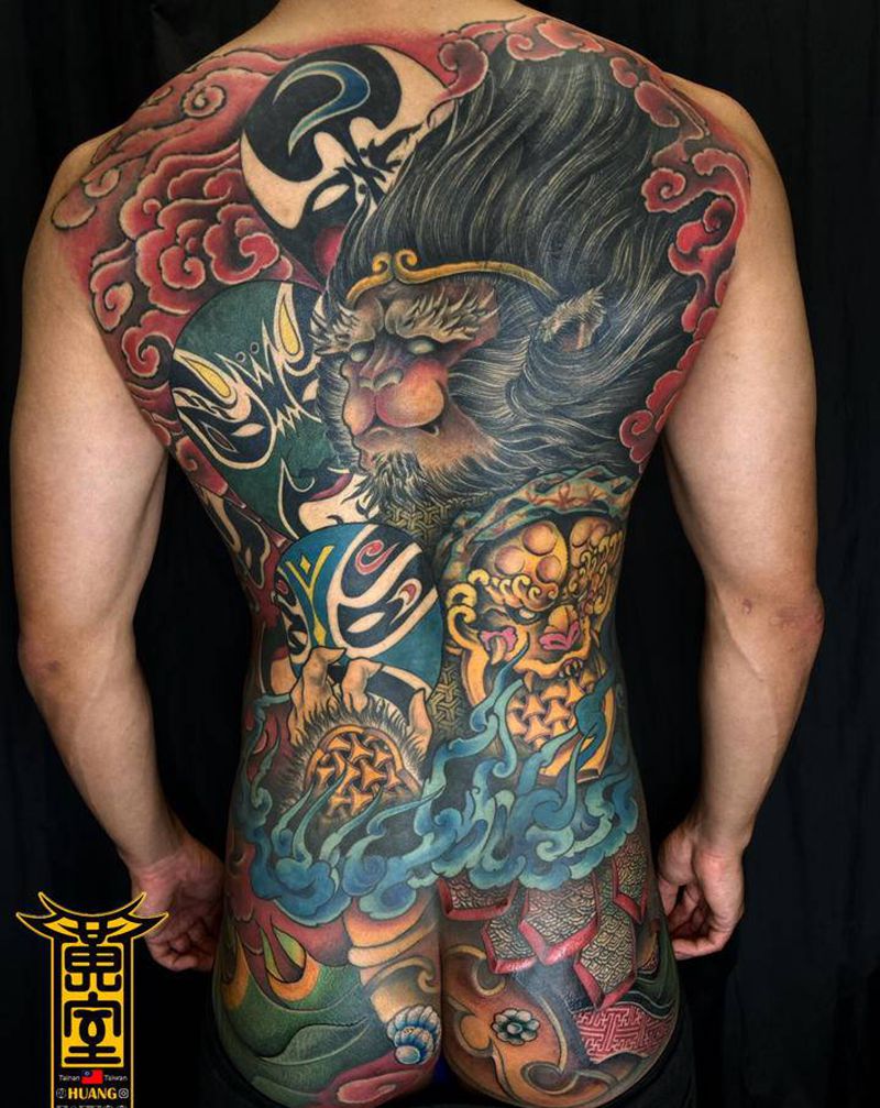 《黃室紋身》 #大背  #悟空纹身图片_背部纹身图案