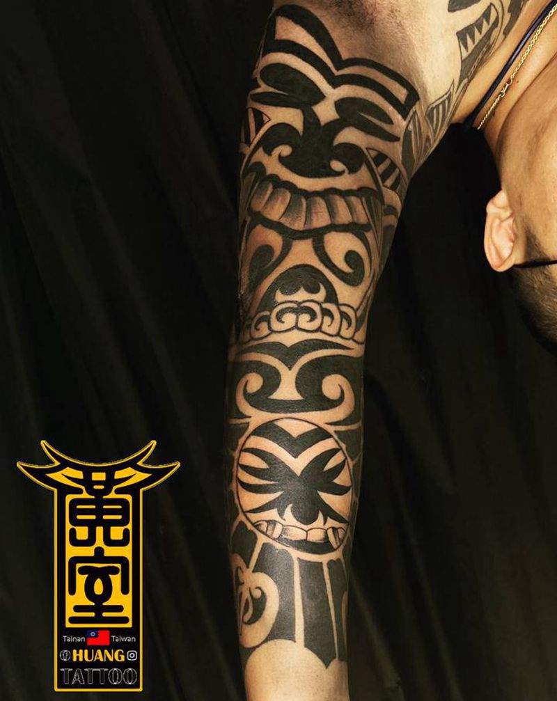《黃室紋身》 #全臂除 #部落纹身图片_手部手臂纹身图案