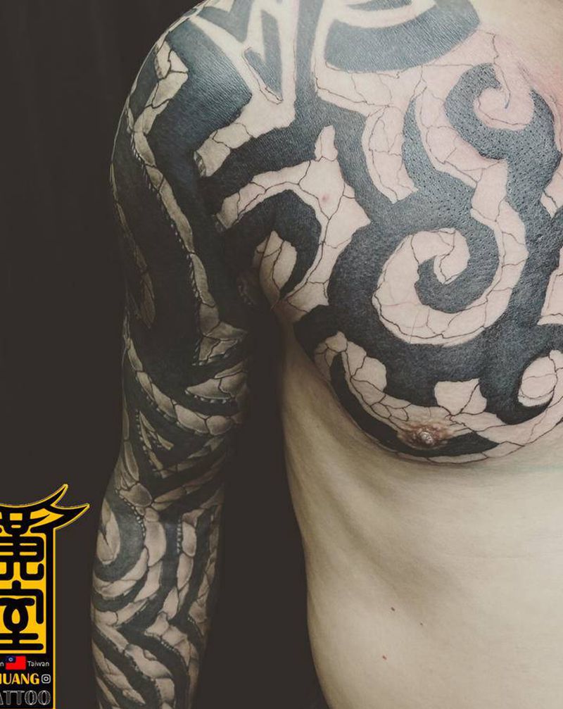 《黃室紋身》 #右全手  #舊纹身图片_胸部纹身图案