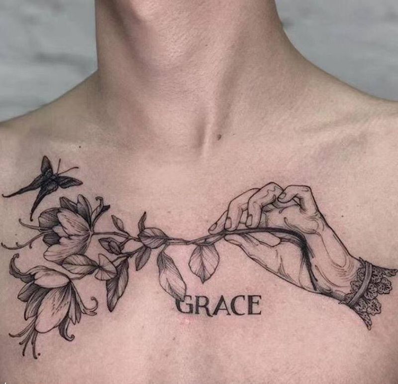 胸纹身图片_胸部纹身图案