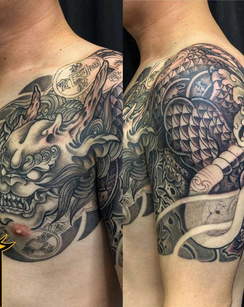 《黃室紋身》原皇室精雕紋身纹身图片_手臂胸部纹身图案