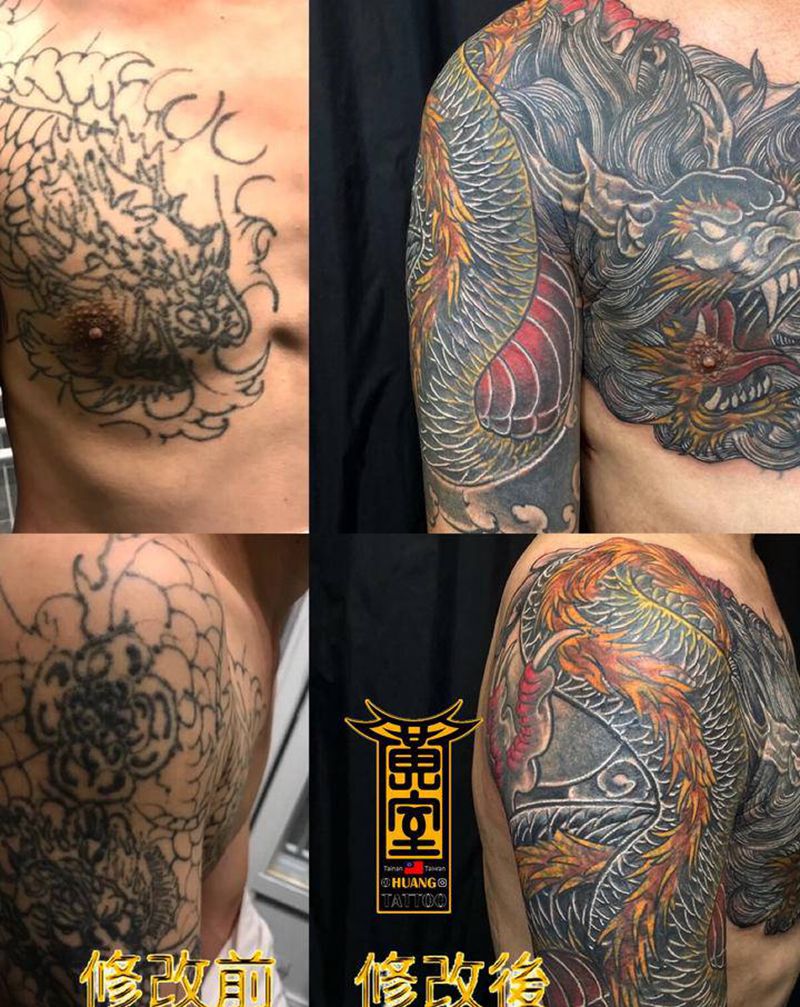 《黃室紋身》原皇室精雕紋身纹身图片_手臂胸部纹身图案