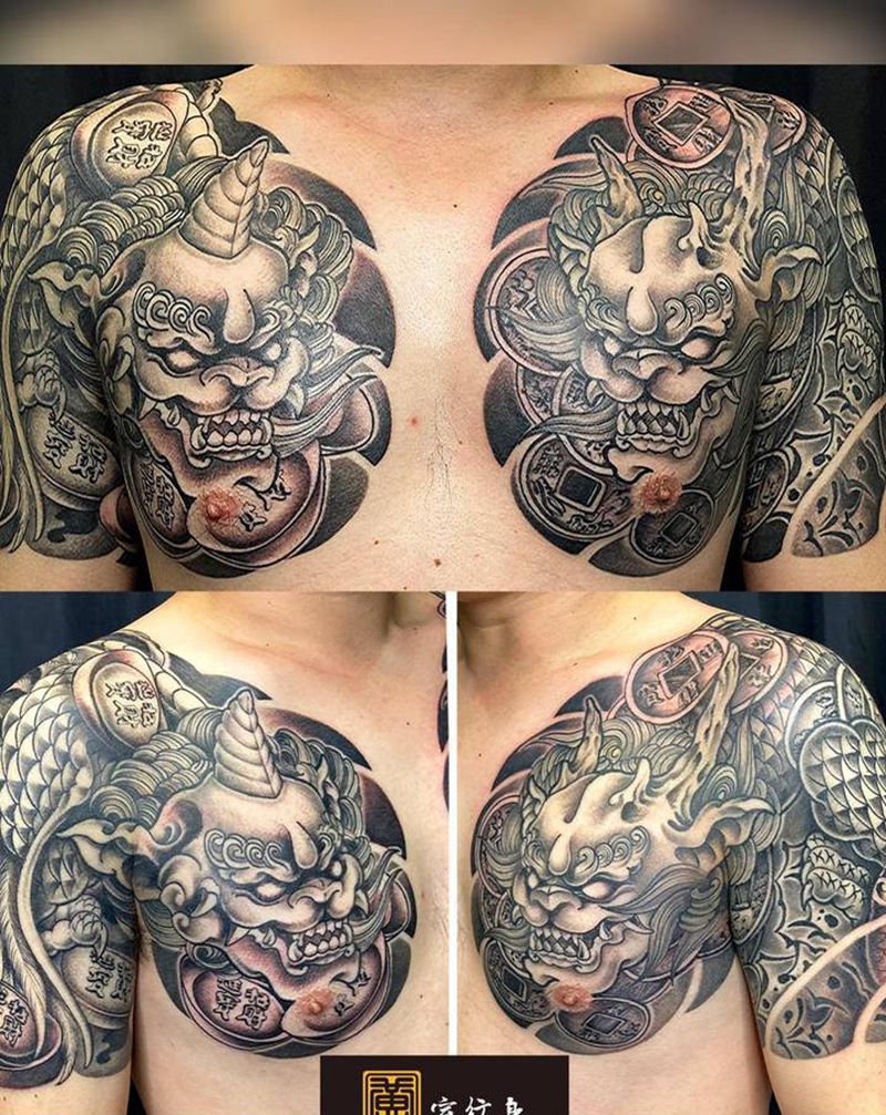 《黃室紋身》原皇室精雕紋身纹身图片_胸部手臂纹身图案