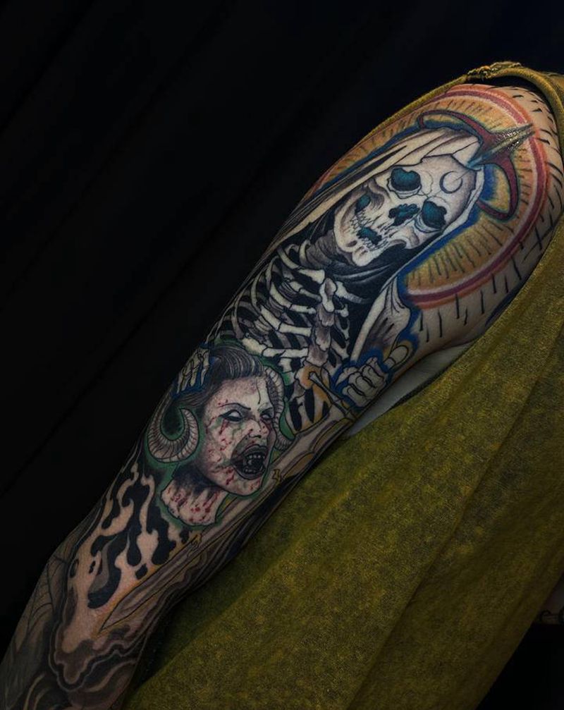 死神纹身图片_手臂纹身图案